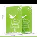 Tablilla de biblioteca de estantería simple de metal de pájaro verde creativo
